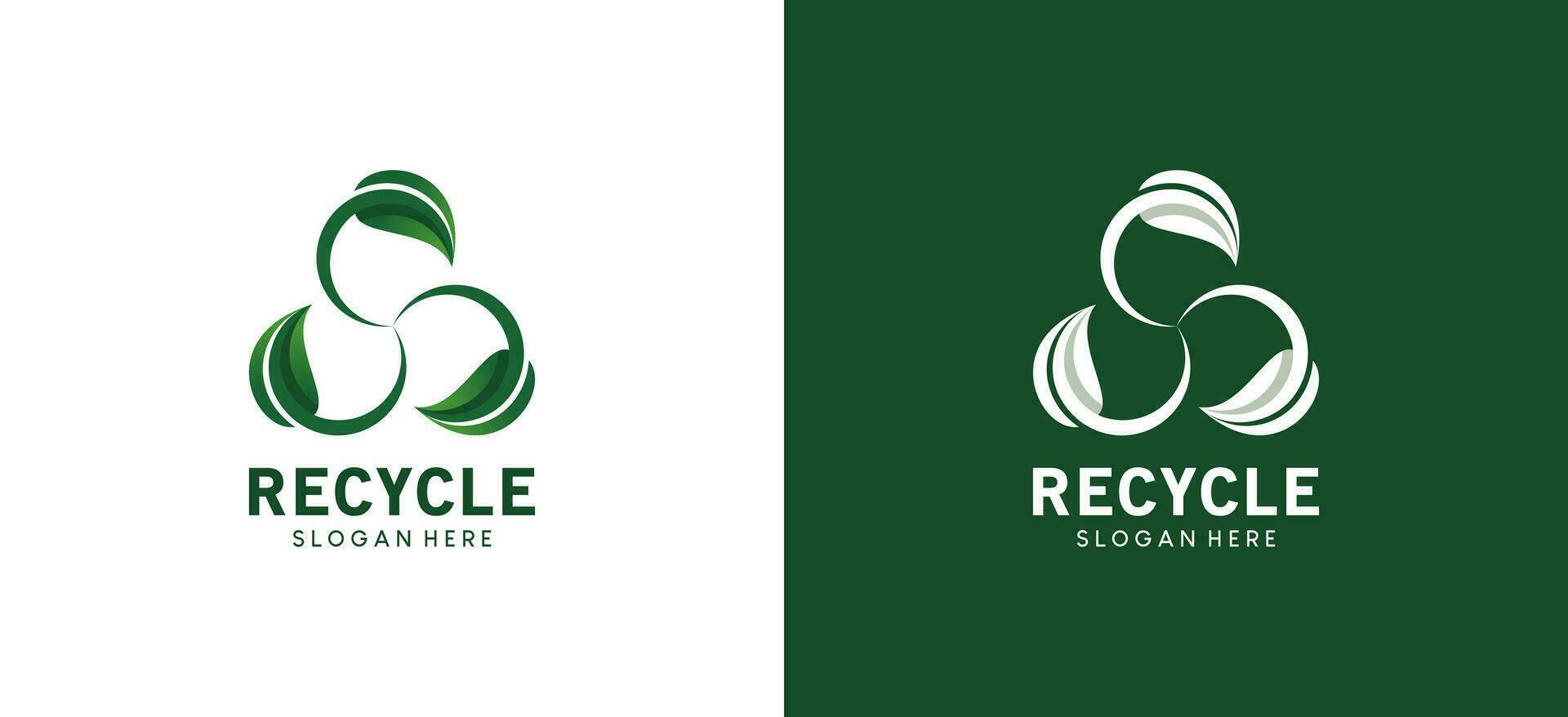 moderno astratto verde foglia cerchio raccolta differenziata logo, ecologia icona design ambiente vettore