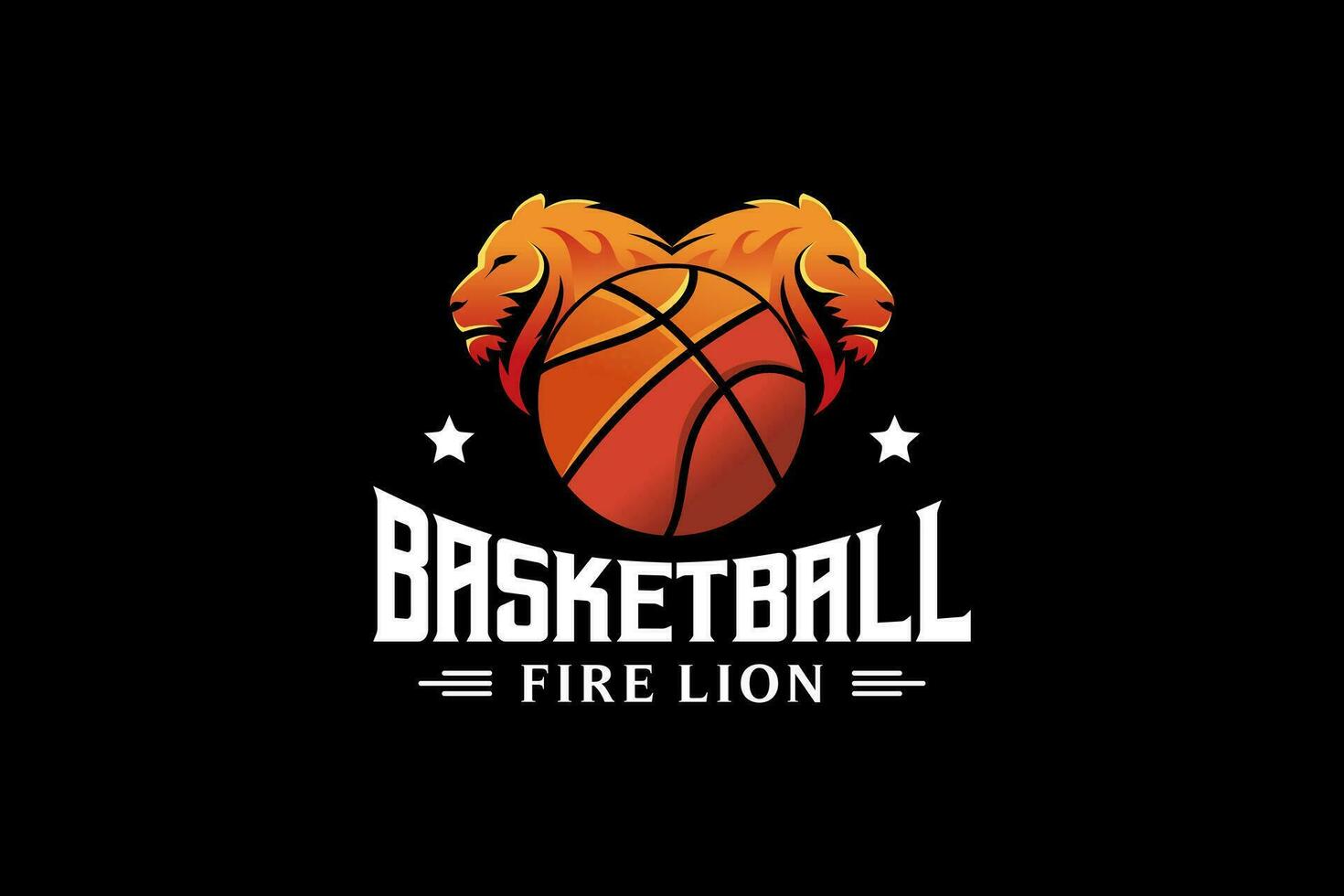 Leone pallacanestro club logo modello. pallacanestro sport distintivo emblema vettore illustrazione