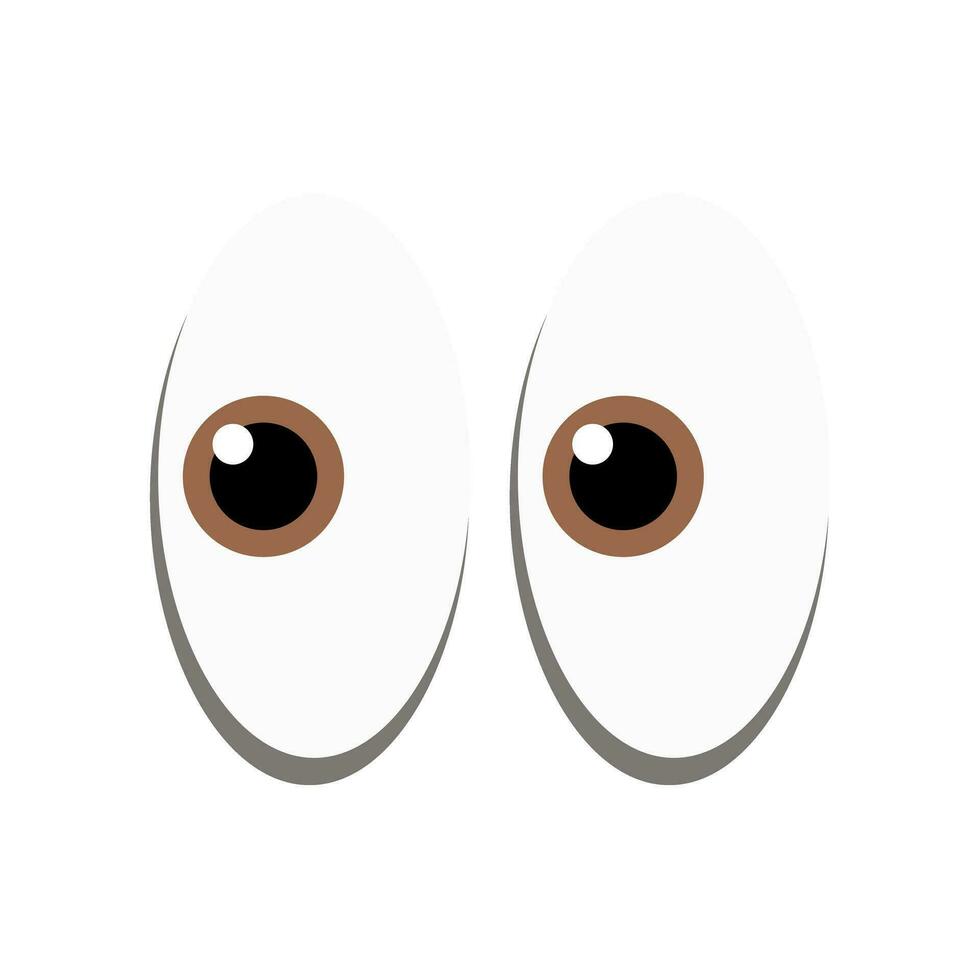 bianca occhi emoji icona vettore illustrazione