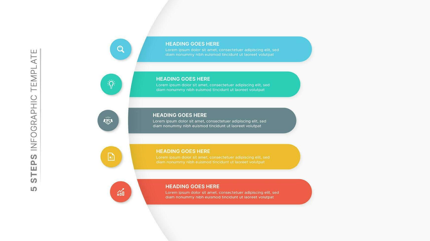 moderno Infografica design modello con cinque opzioni vettore