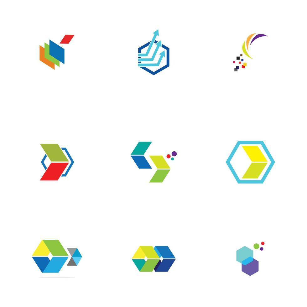 logo moderno concept design per tecnologie fintech e finanza digitale vettore