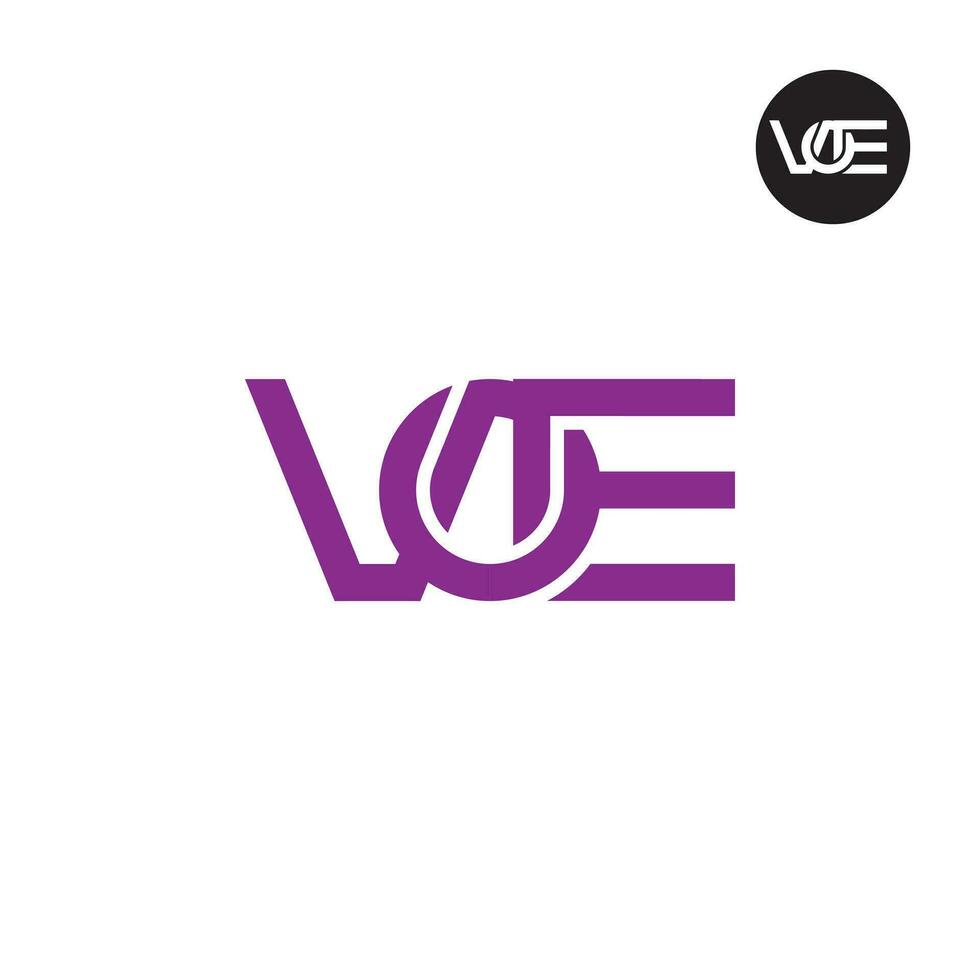 lettera voè monogramma logo design vettore