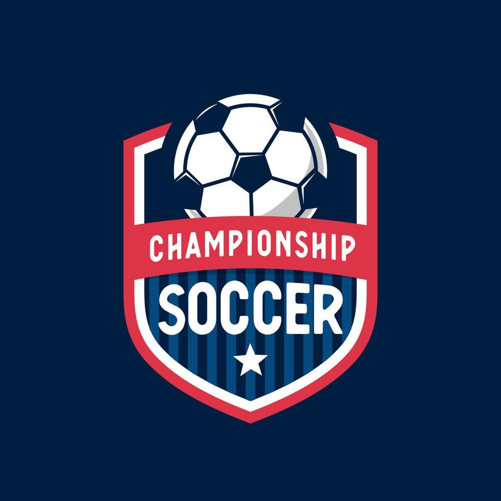 elementi di design del logo della lega di calcio di calcio per la squadra sportiva. vettore