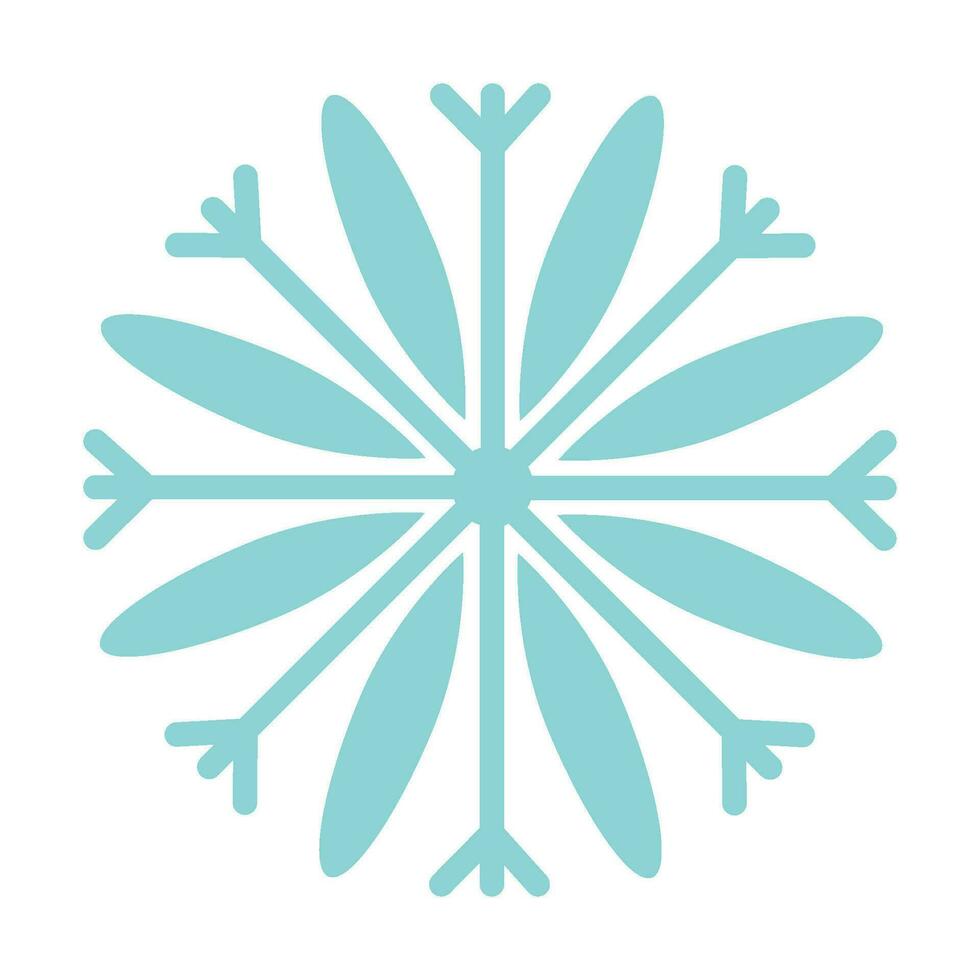 piatto simmetrico fiocco di neve. isolato design elemento. vettore illustrazione