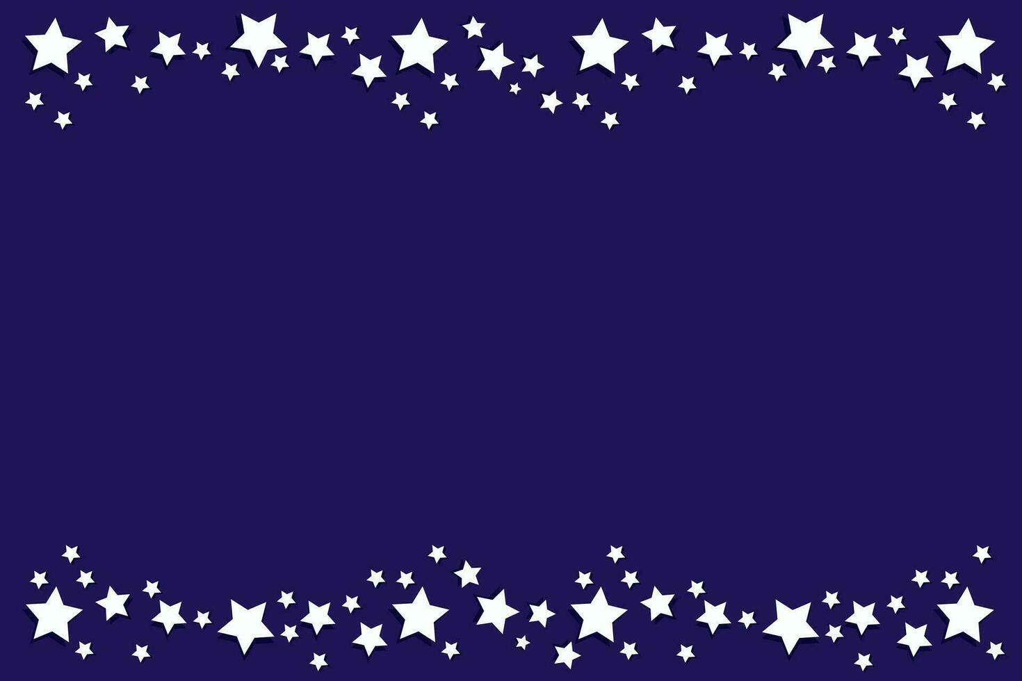 vettore rettangolare festivo buio blu sfondo - inverno bandiera con un' telaio con un' banda di bianca volumetrica stelle a il parte inferiore e superiore e un' posto per testo