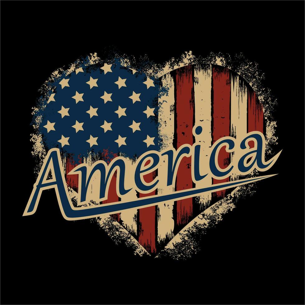 io amore America t camicia disegno, patriottico distintivo vettore design illustrazione.