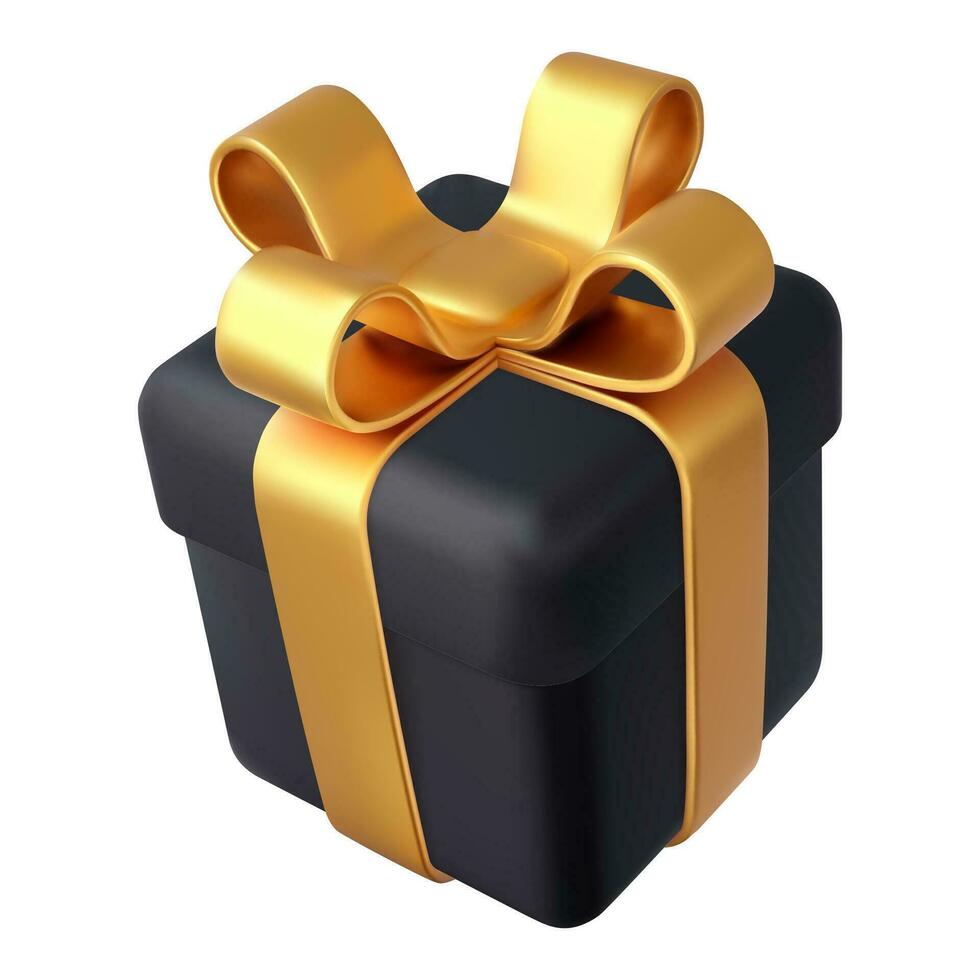 3d rendere i regali scatola con d'oro nastri isolato su bianca sfondo. vacanza decorazione regali. festivo regalo sorpresa. realistico icona per compleanno o nozze striscioni. vettore illustrazione.