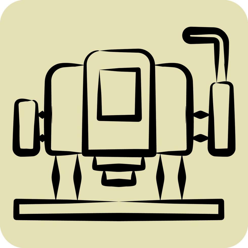 icona legna router. relazionato per costruzione simbolo. mano disegnato stile. semplice design modificabile. semplice illustrazione vettore