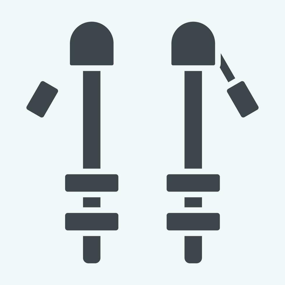 icona il trekking poli. relazionato per zaino in spalla simbolo. glifo stile. semplice design modificabile. semplice illustrazione vettore