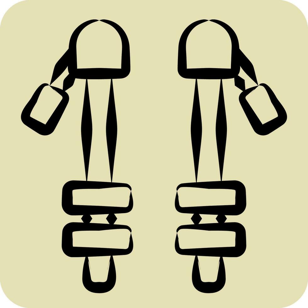 icona il trekking poli. relazionato per zaino in spalla simbolo. mano disegnato stile. semplice design modificabile. semplice illustrazione vettore