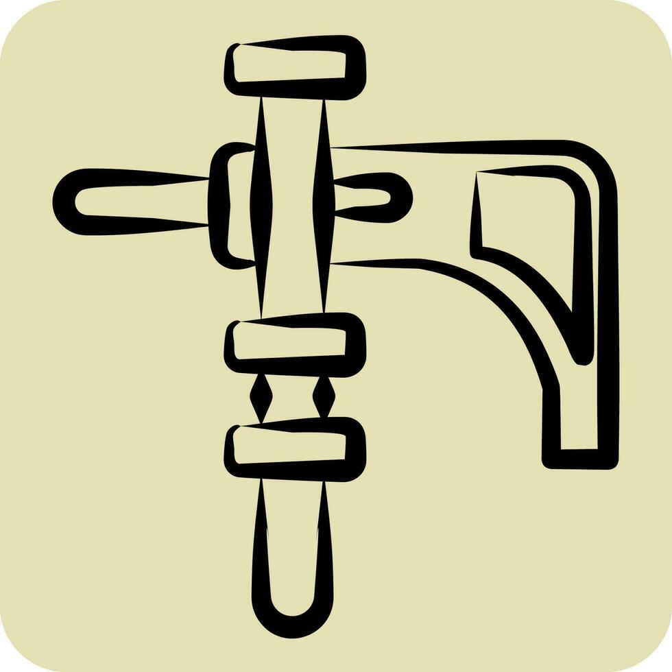 icona elettrico trapano. relazionato per costruzione simbolo. mano disegnato stile. semplice design modificabile. semplice illustrazione vettore