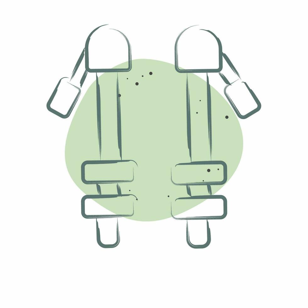 icona il trekking poli. relazionato per zaino in spalla simbolo. colore individuare stile. semplice design modificabile. semplice illustrazione vettore