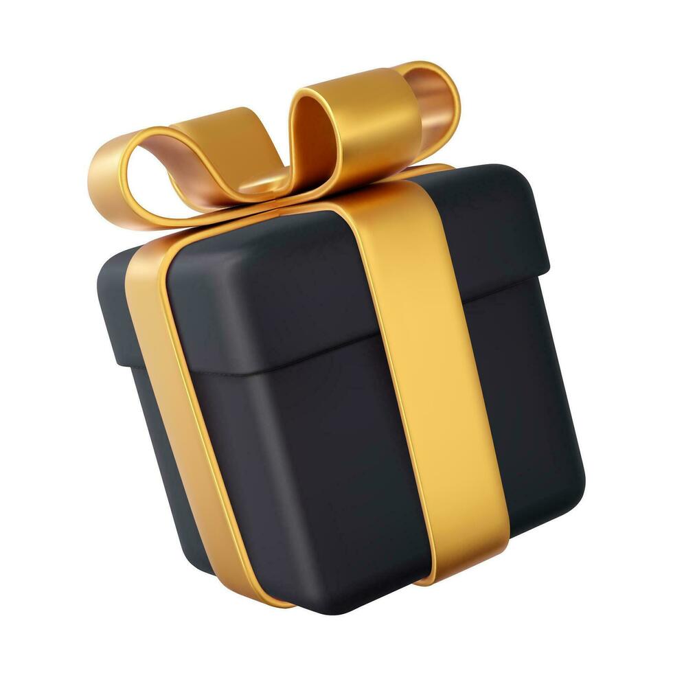 3d rendere i regali scatola con d'oro nastri isolato su bianca sfondo. vacanza decorazione regali. festivo regalo sorpresa. realistico icona per compleanno o nozze striscioni. vettore illustrazione.
