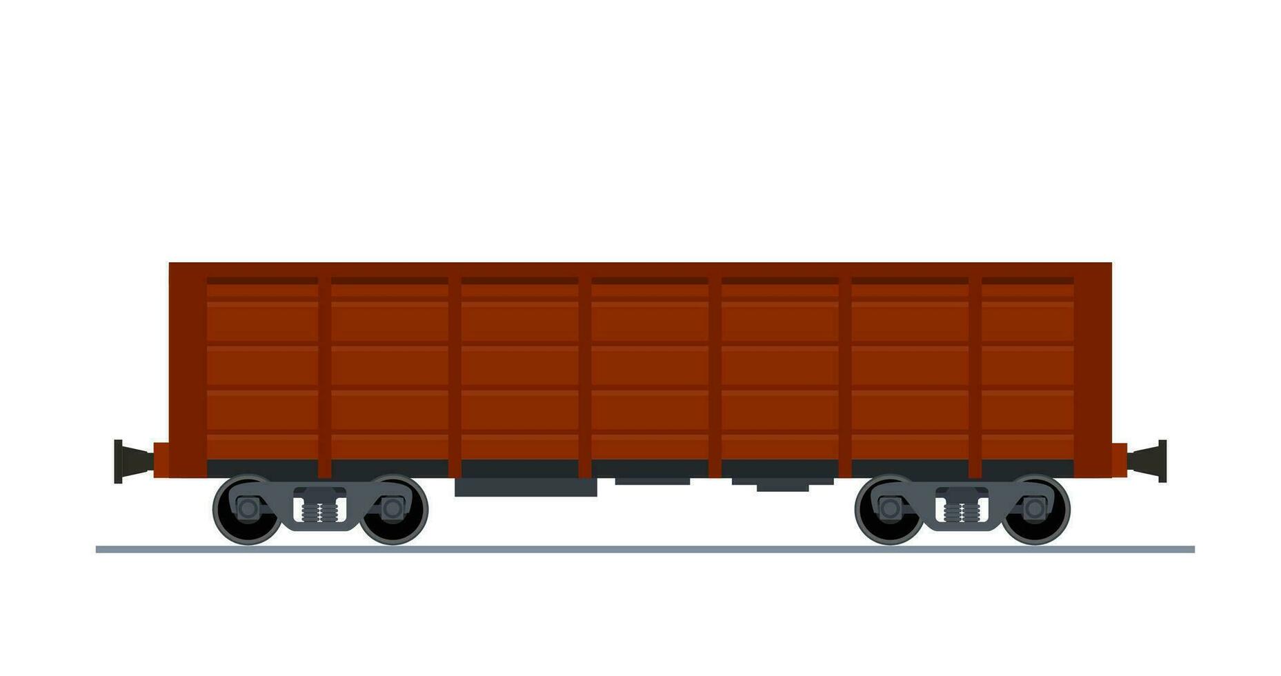 nolo treno carro isolato su bianca sfondo icona. caricato carico treno carro, industriale Ferrovia trasporto. vettore illustrazione nel piatto stile