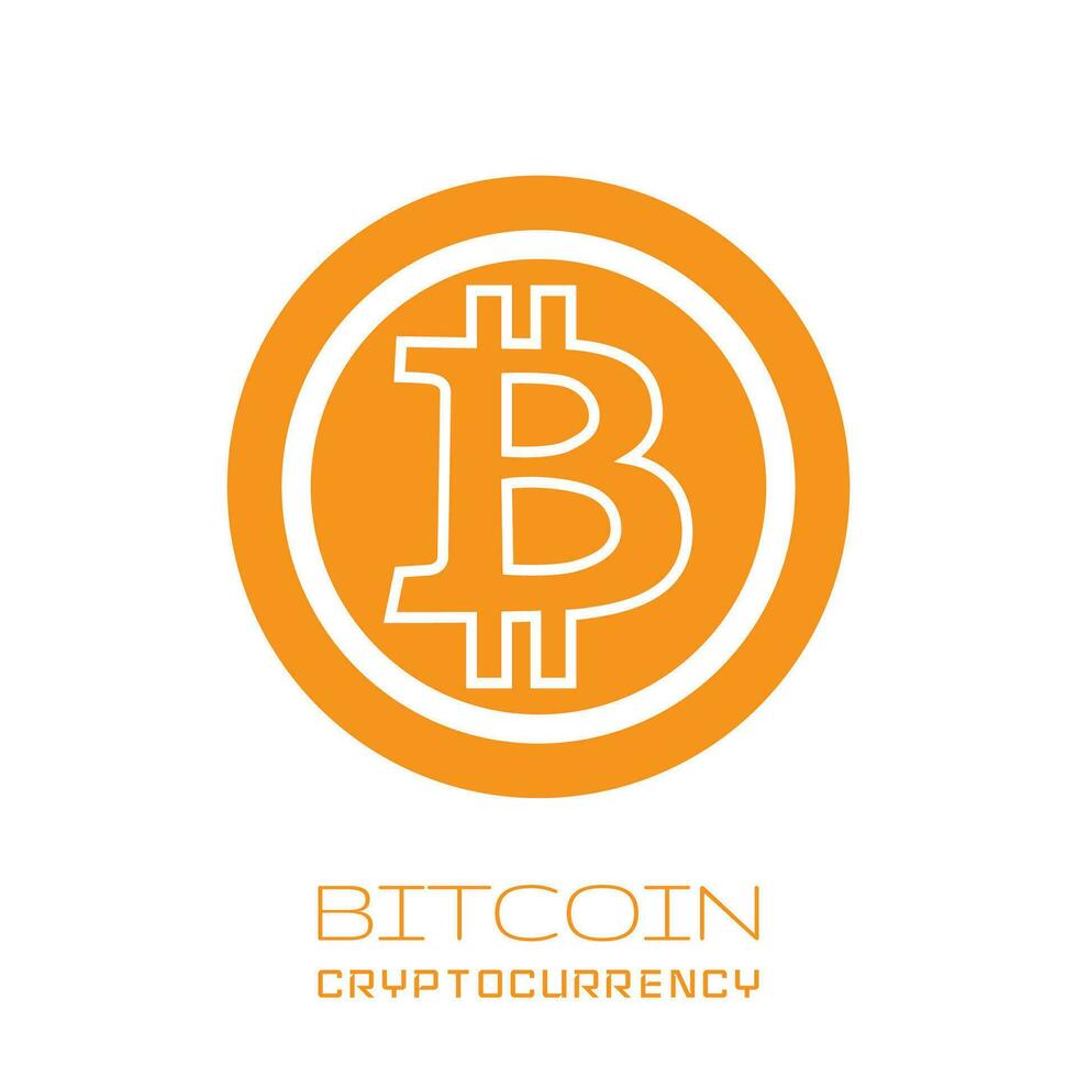 bitcoin simbolo nel piatto design. vettore