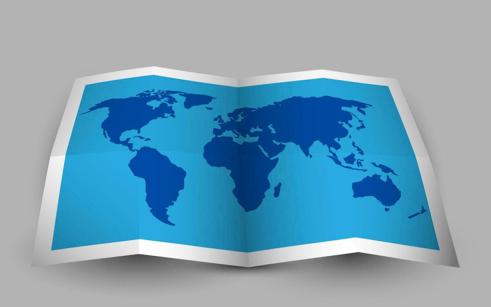 blu piegato mondo carta geografica. vettore illustrazione
