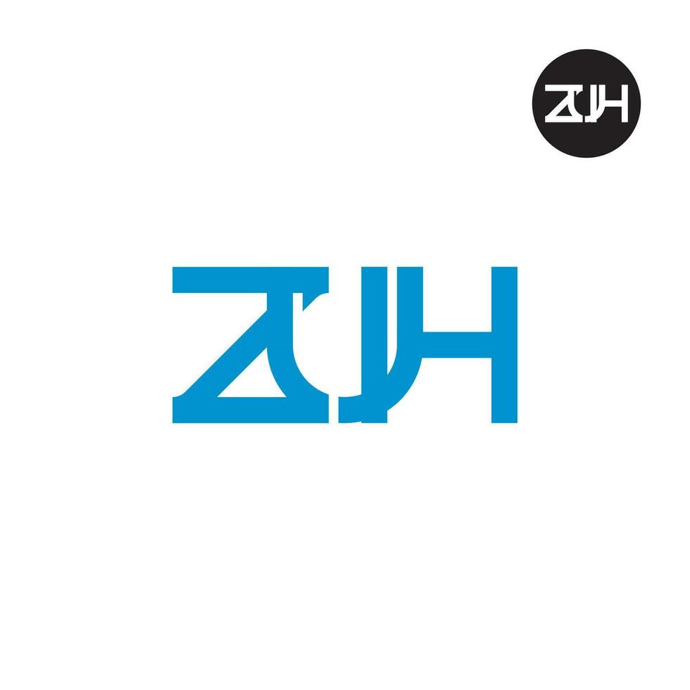 lettera zuh monogramma logo design vettore
