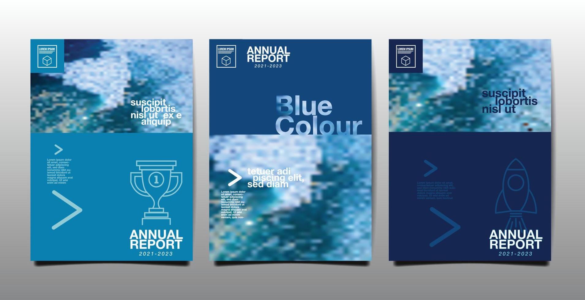 relazione annuale, affari, progettazione del layout del modello, libro di copertina. vettore, blu vettore