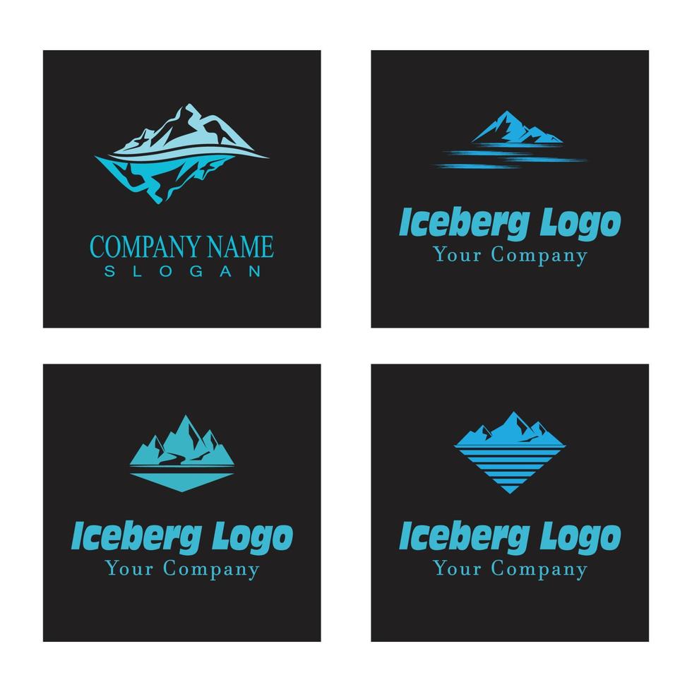 modello di logo di iceberg simbolo di vettore natura