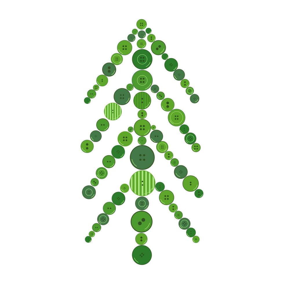 eco amichevole pulsante Natale albero idea. nuovo anno decorazioni vettore illustrazione