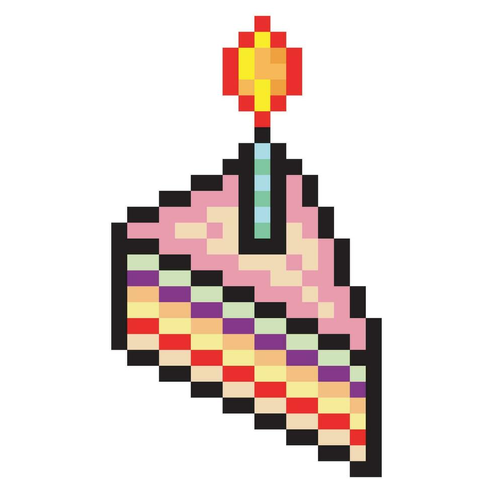 compleanno torta pezzo pixel arte vettore