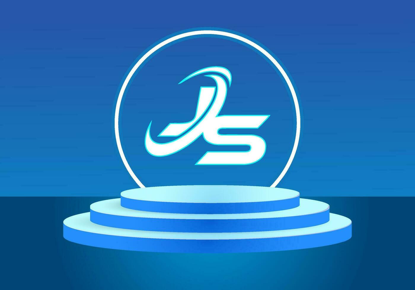 lettera js blu logo cartello. vettore logo design per attività commerciale.