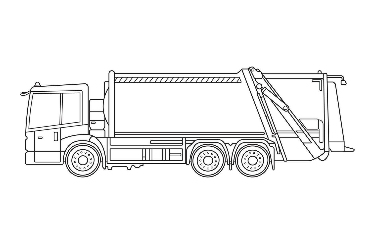 mano disegnato vettore illustrazione freddo spazzatura camion icona isolato su bianca sfondo
