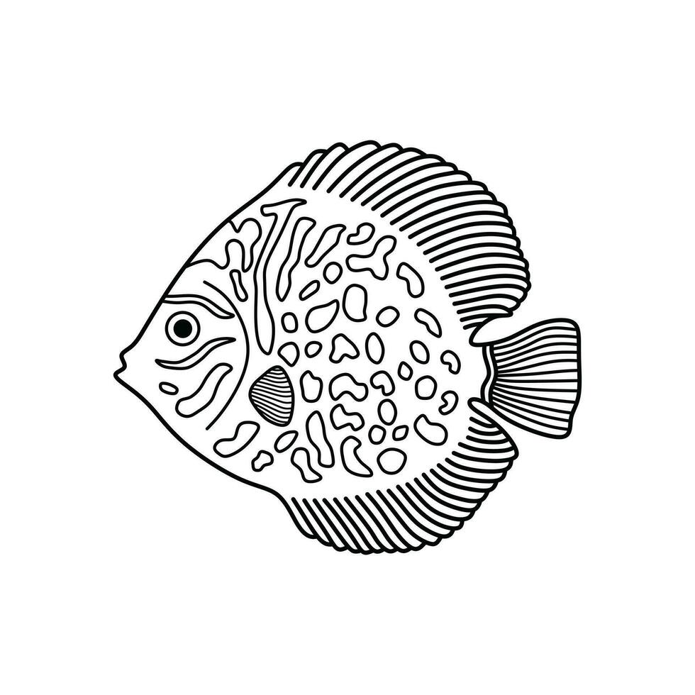 mano disegnato cartone animato vettore illustrazione disco pesce icona isolato su bianca sfondo