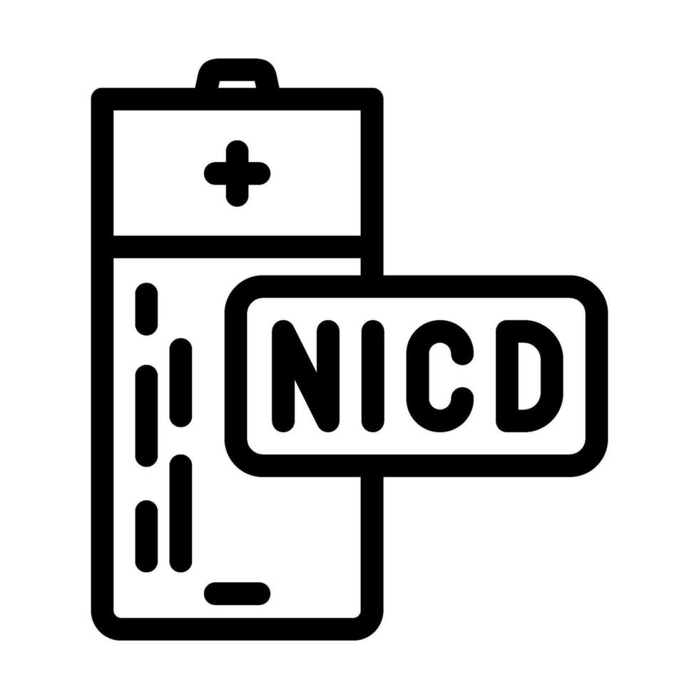 nichel cadmio batteria linea icona vettore illustrazione