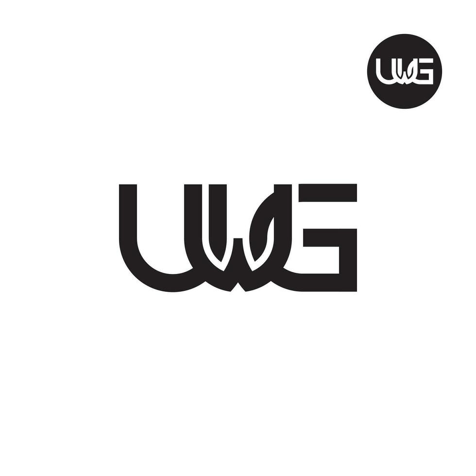 lettera uwg monogramma logo design vettore