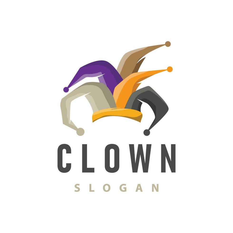 semplice illustrazione modello giullare cappello logo minimalista burlone clown design vettore