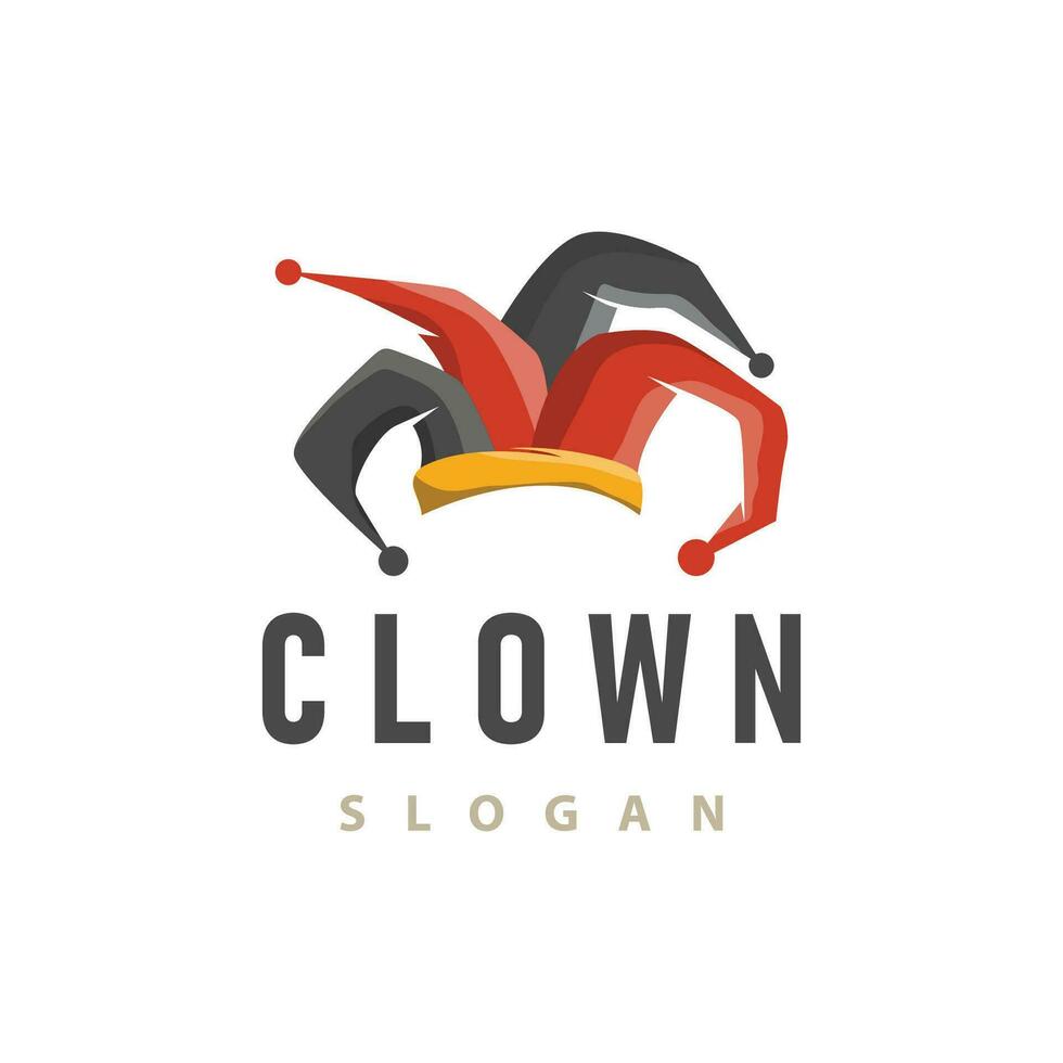 semplice illustrazione modello giullare cappello logo minimalista burlone clown design vettore