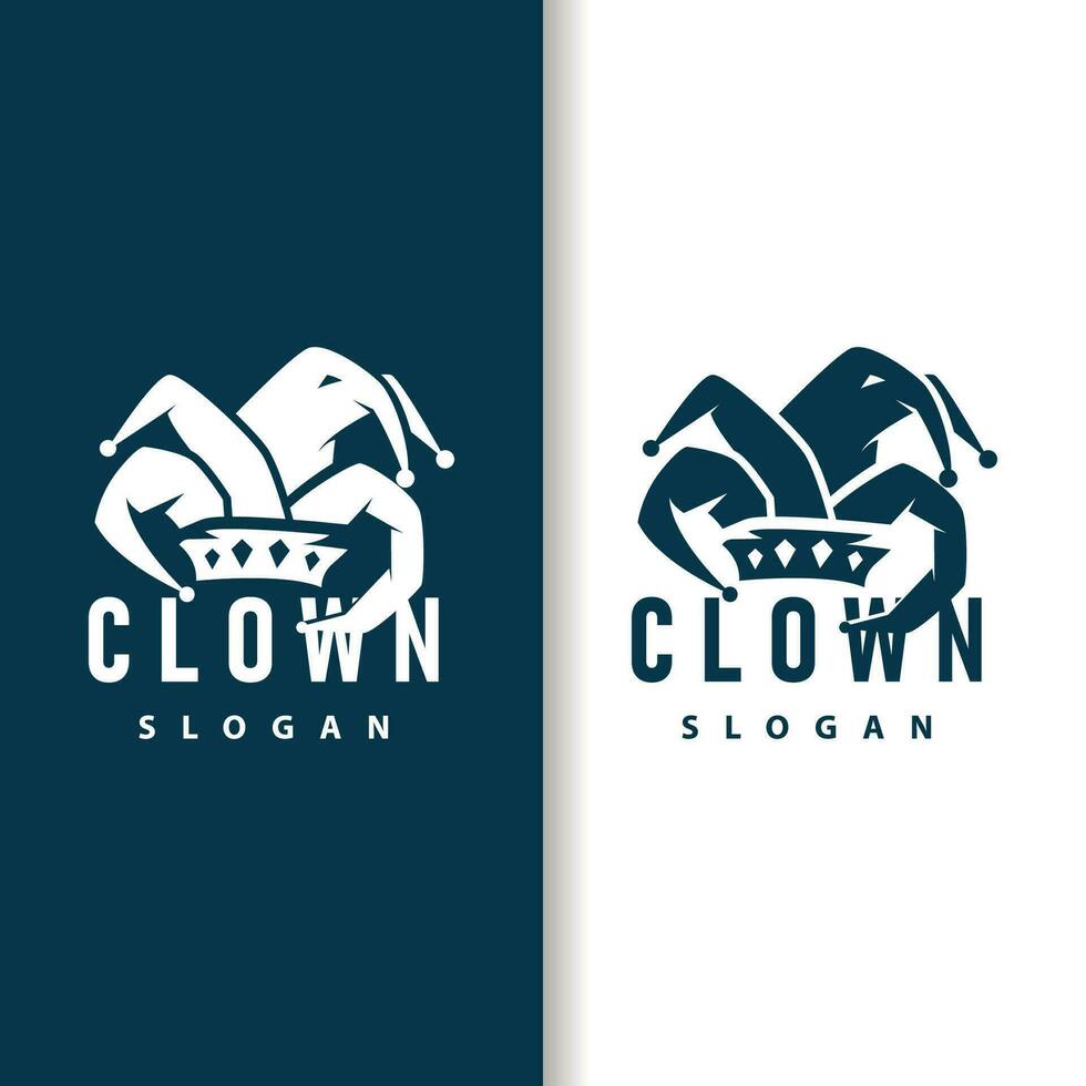 semplice illustrazione modello giullare cappello logo minimalista burlone clown design vettore