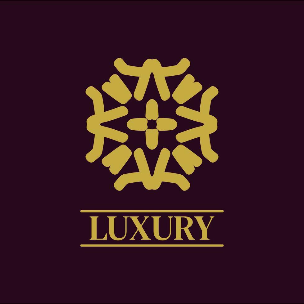 mandala geometrico ornamento logo elegante premio icona vettore design