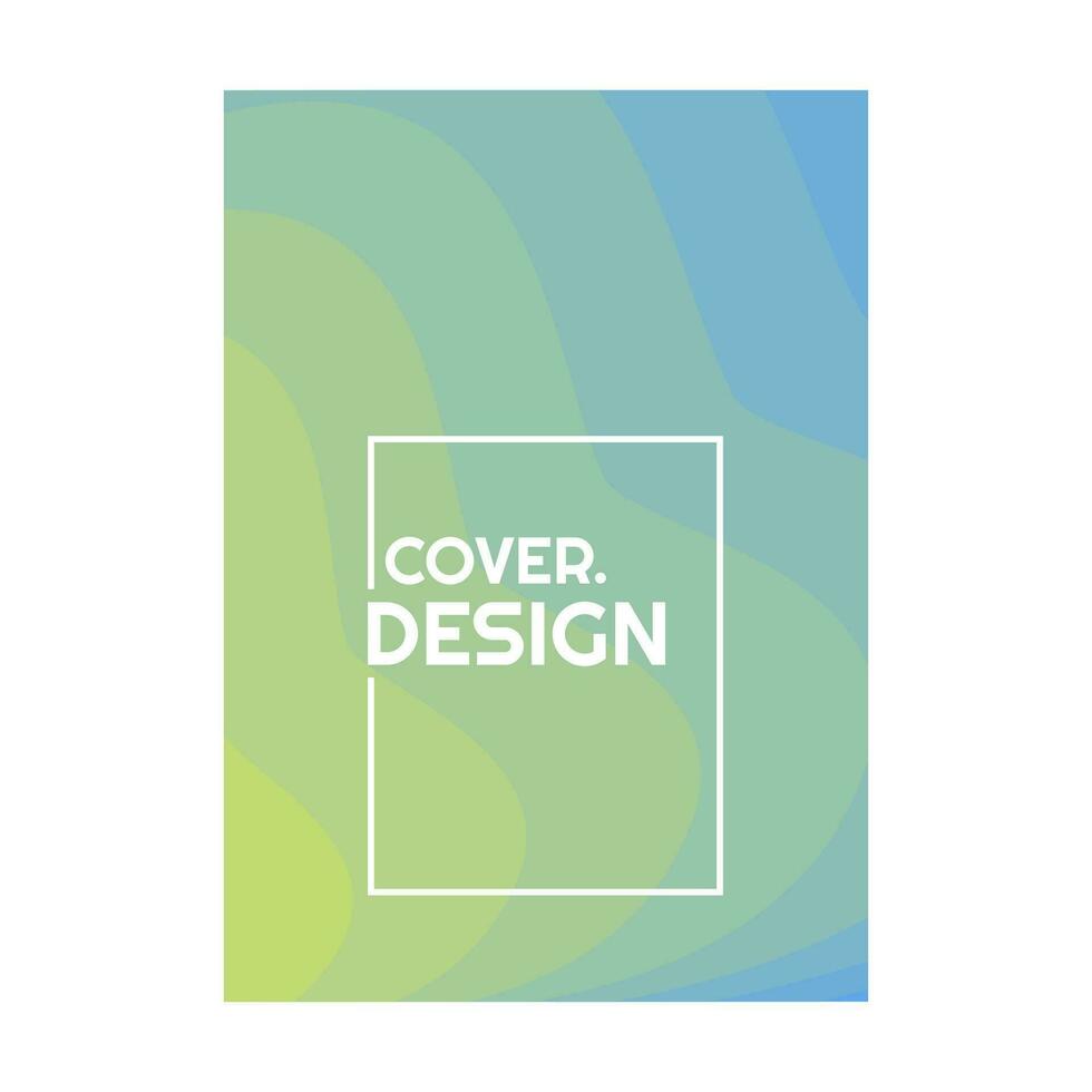 colorato blu giallo mezzitoni pendenza semplice ritratto copertina design vettore illustrazione
