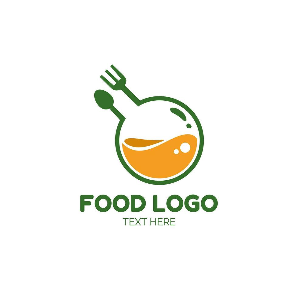 cibo borraccia laboratorio forchetta cucchiaio logo icona semplice concetto design vettore illustrazione