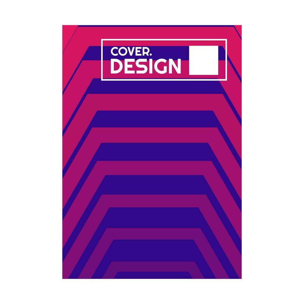 colorato viola rosa rosso blu pendenza linea semplice ritratto copertina design vettore illustrazione