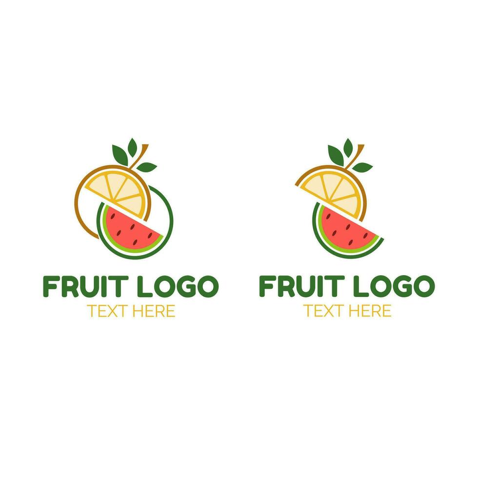 arancia anguria frutta fetta succo logo semplice concetto design vettore illustrazione