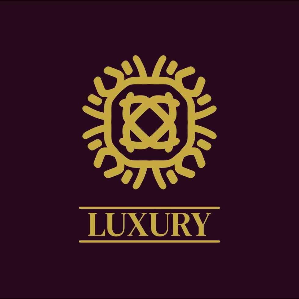 mandala geometrico ornamento logo elegante premio icona vettore design