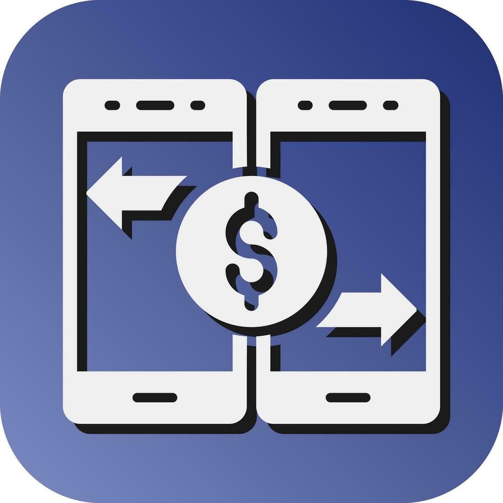 i soldi trasferimento vettore glifo pendenza sfondo icona per personale e commerciale uso.