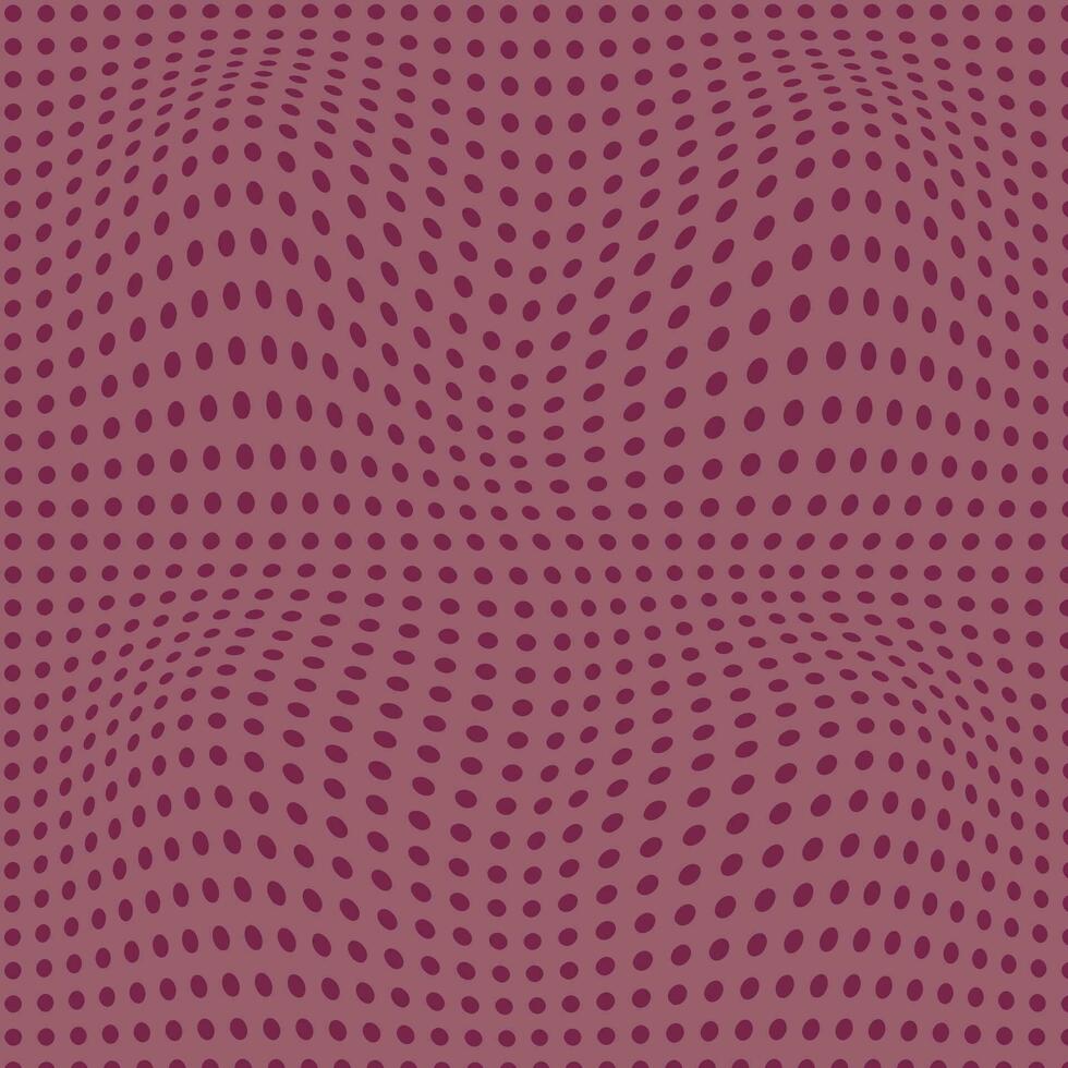 semplice astratto senza soluzione di continuità mangostano colore polka punto ondulato distorcere modello su Light mangostano colore sfondo vettore