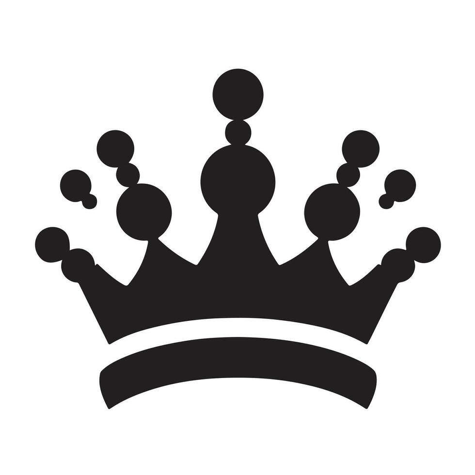 un' nero silhouette Regina corona impostato clipart su un' bianca sfondo vettore