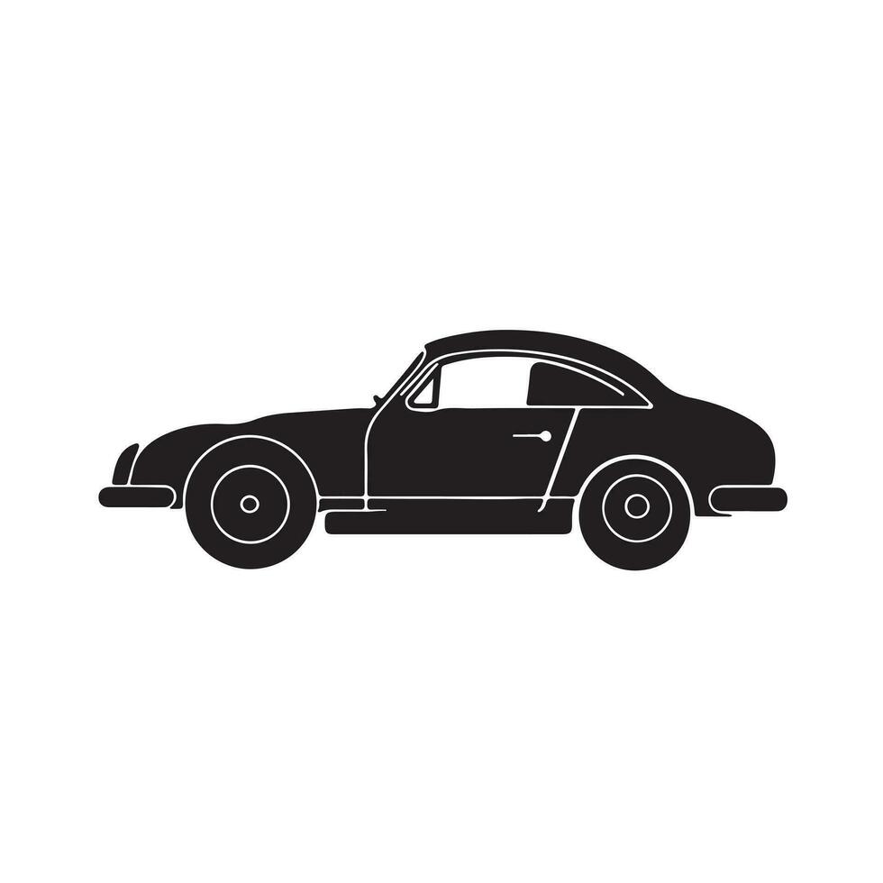 un' nero silhouette auto impostato clipart su un' bianca sfondo vettore