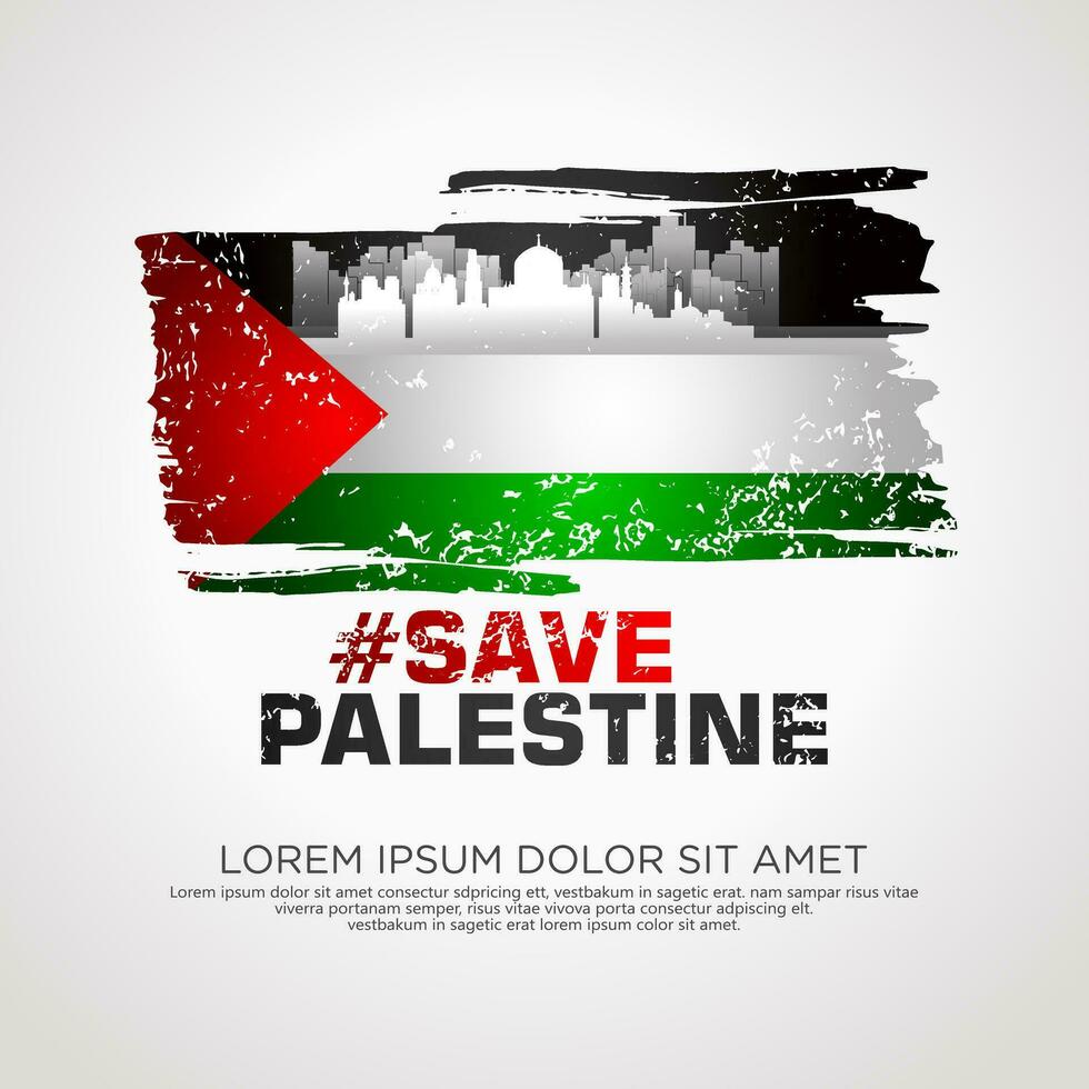 palestinese simpatia campagna saluto carta vettore