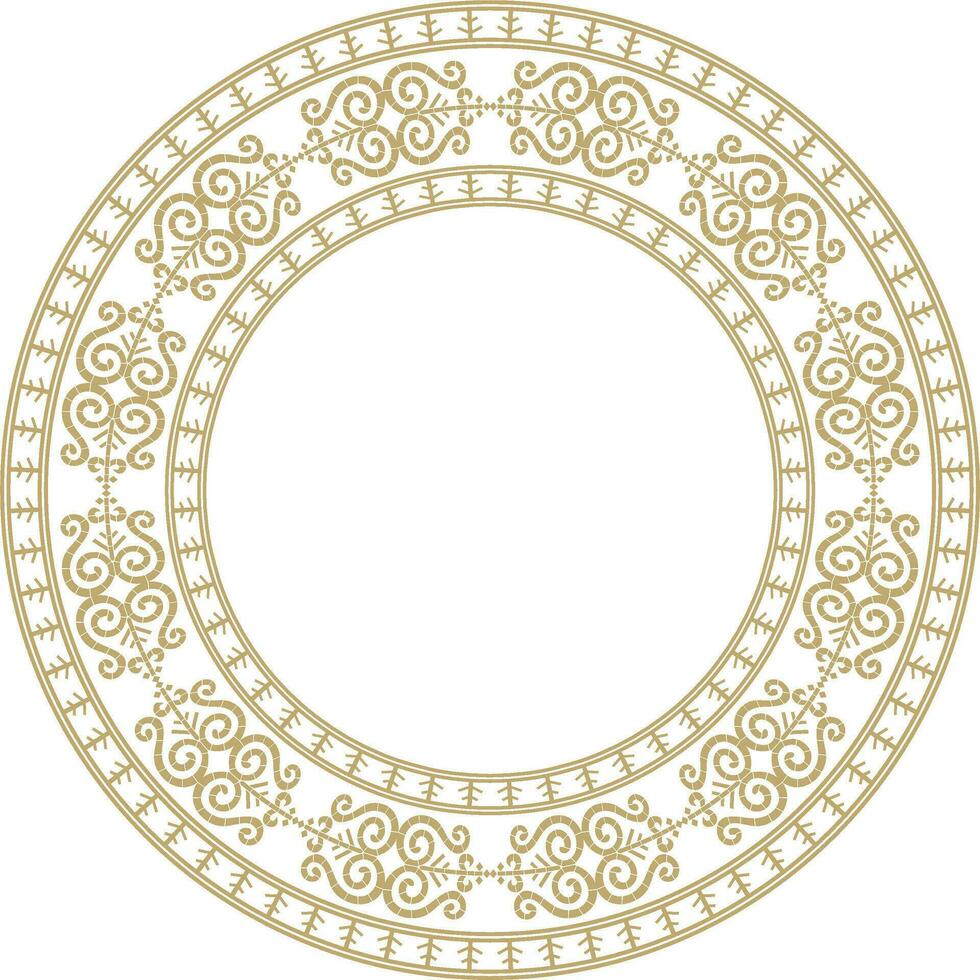vettore oro il giro yakut ornamento. infinito cerchio, confine, telaio di il settentrionale popoli di il lontano est