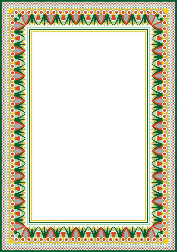 vettore colorato piazza egiziano ornamento. infinito rettangolo, squillare di antico Egitto. geometrico africano telaio