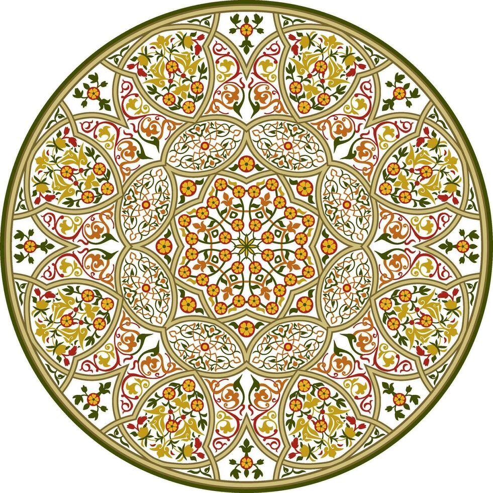 vettore il giro colorato Arabo nazionale ornamento. infinito verdura modello di orientale popoli di Asia, Africa, Persia, iran, Iraq.