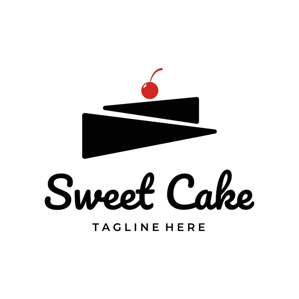 dolce torta modello logo design vettore illustrazione