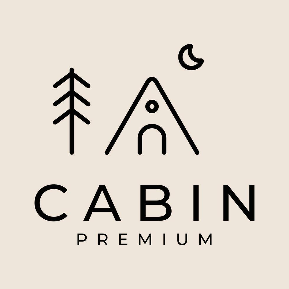 cabina linea arte logo vettore minimalista illustrazione design