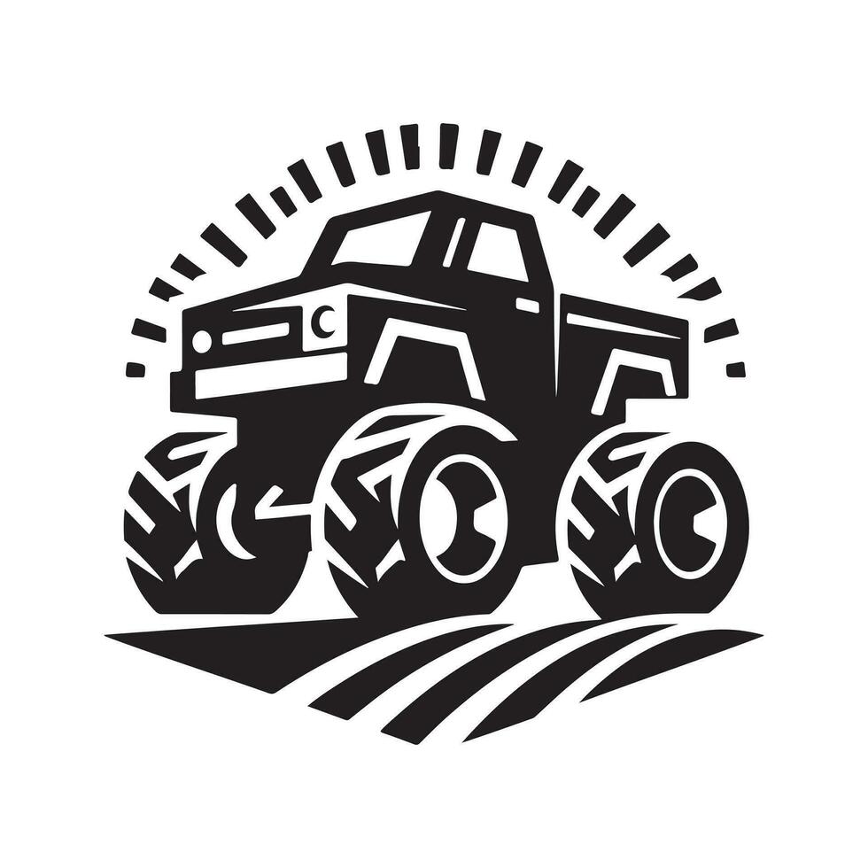 geometrico monocromatico illustrazione logo di mostro camion vettore